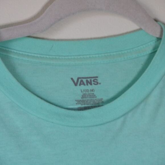 Boys Large Van's Long Sleeve Crew Neck Aqua - Picture 3 of 4